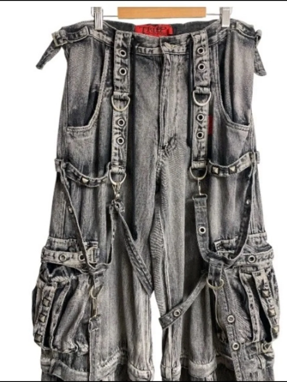 Tripp NYC Daang Goodman Denim Full Force Pant/Short Unisex Sz S  Raver Goth Punk